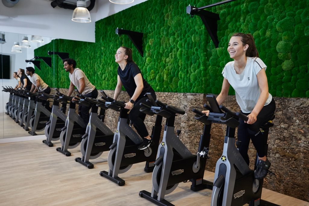 Contemporary gym design with greenary